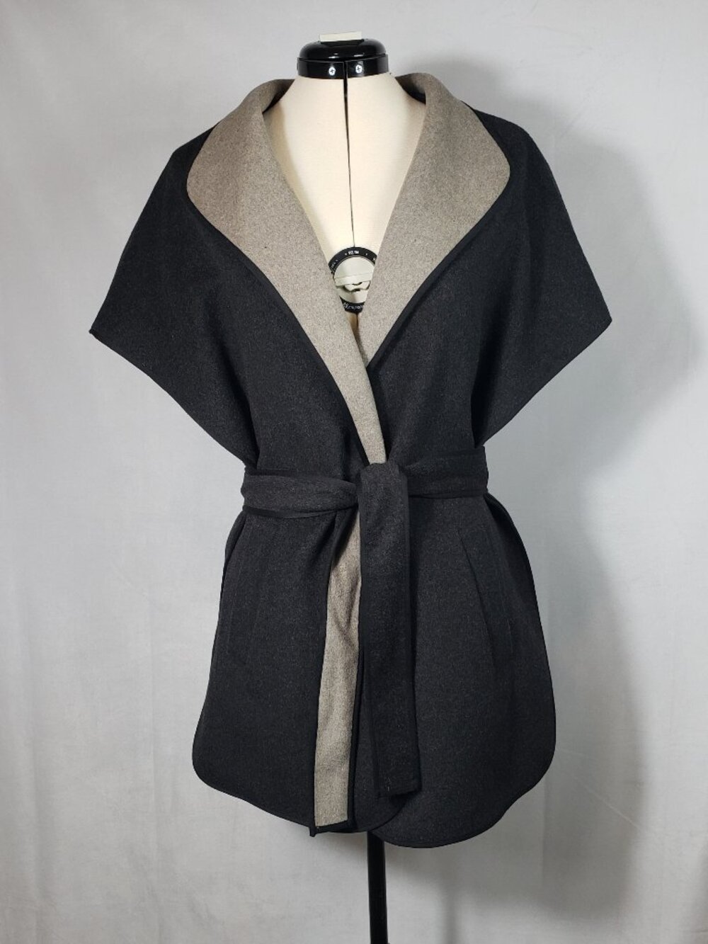 J Crew Collection Contrast Cape Jacket in Double Faced Wool Elevated Chic XXS/XS